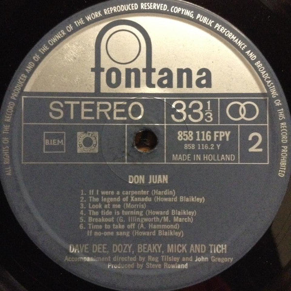 Dave Dee, Dozy, Beaky, Mick & Tich : Don Juan (LP, Comp)