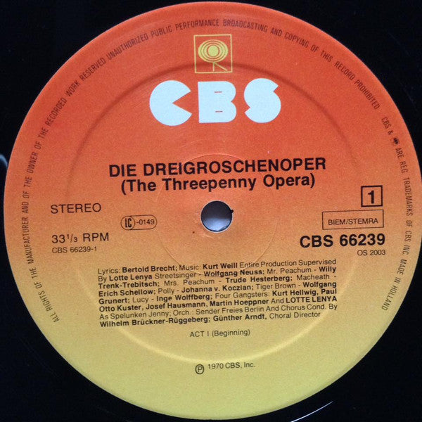 Kurt Weill, Bertolt Brecht, Lotte Lenya : Die Dreigroschenoper (2xLP, Album, RE)