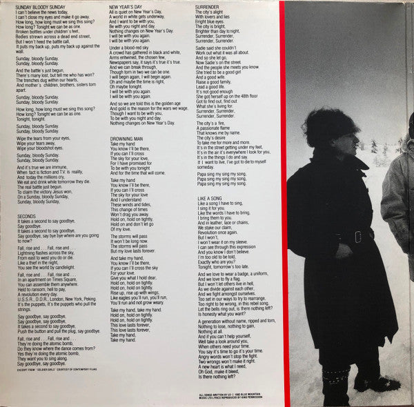 U2 : War (LP, Album, Gat)