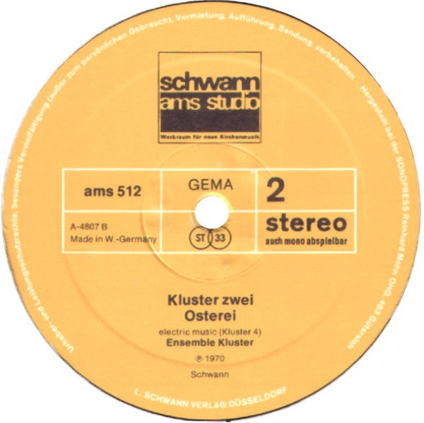 Kluster (3) : Zwei-Osterei (LP, Album, RE)