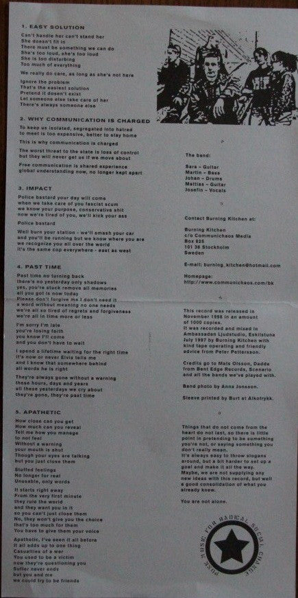 Burning Kitchen : Consolidation (7", EP)