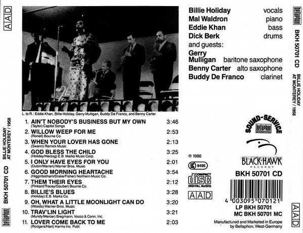 Billie Holiday : At Monterey / 1958 (CD, Album)
