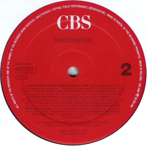 Various : Discodance (2xLP, Comp, Mixed)