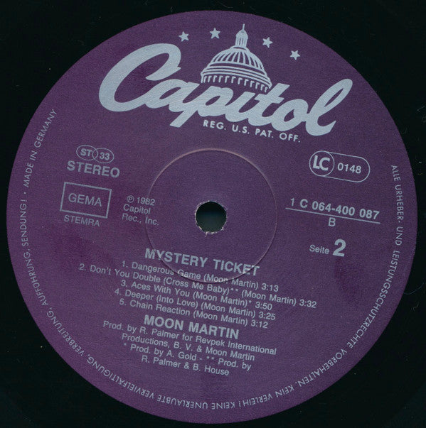 Moon Martin : Mystery Ticket (LP, Album)
