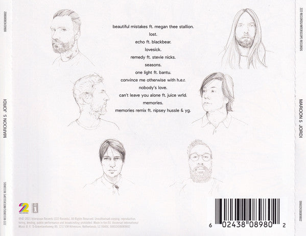 Maroon 5 : Jordi (CD, Album)