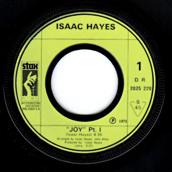 Isaac Hayes : Joy Part I & II (7", Single)