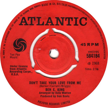 Ben E. King : Don't Take Your Love From Me (7", Single, 3-P)