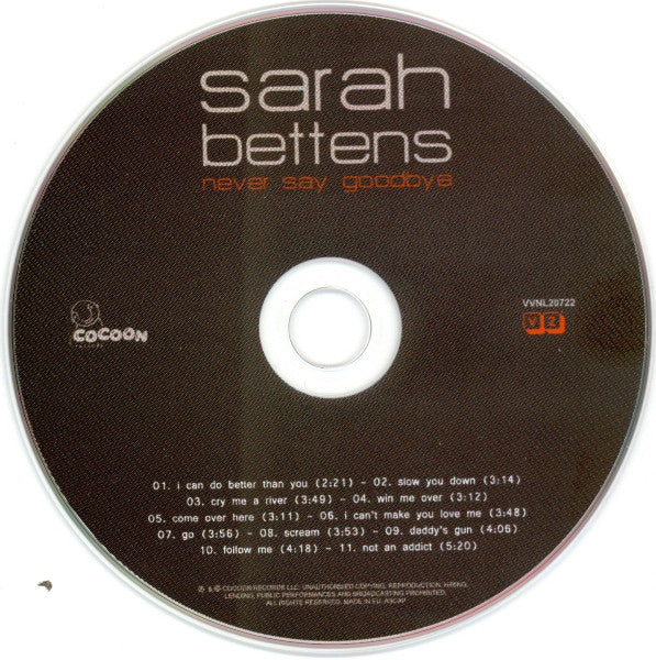 Sarah Bettens : Never Say Goodbye (CD, Album)