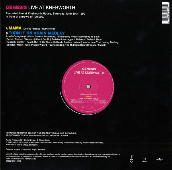Genesis : Live At Knebworth  (12", EP, RSD, Ltd, Num)