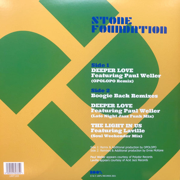 Stone Foundation featuring Paul Weller : Deeper Love (Remixes) (12", RSD, Ltd, Yel)