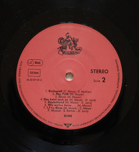 Slime : Slime (LP, Album, RE)