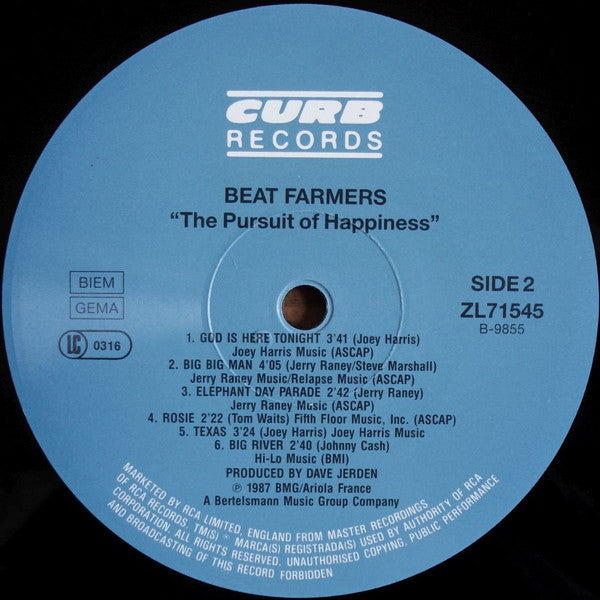 The Beat Farmers : The Pursuit Of Happiness (LP, Album)