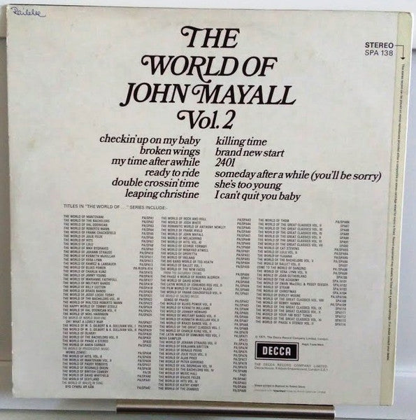 John Mayall : The World Of John Mayall Vol.2 (LP, Comp)