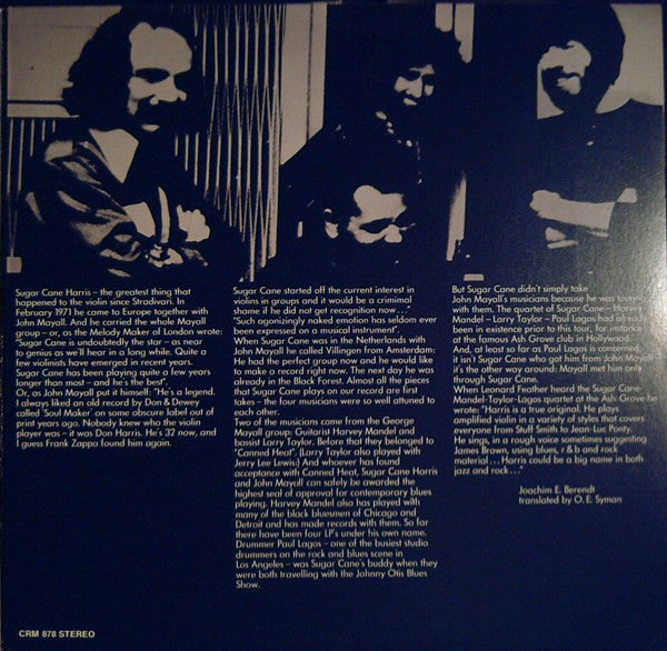 Don "Sugarcane" Harris : Fiddler On The Rock (LP, Album)