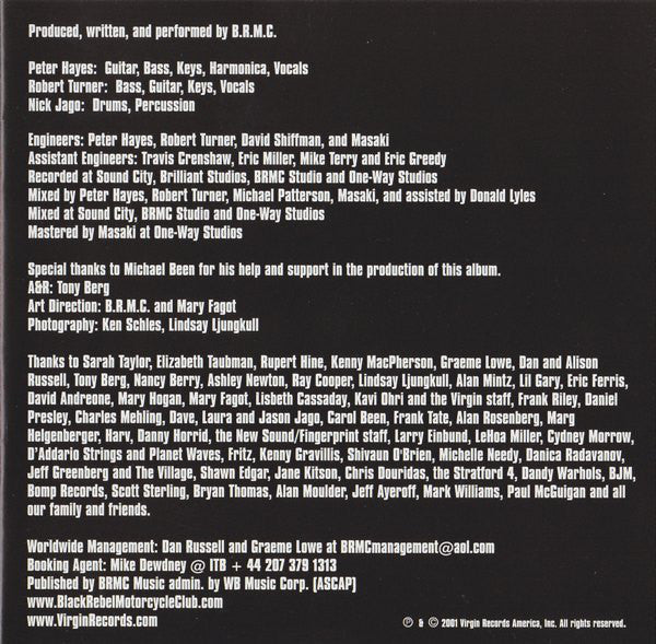 Black Rebel Motorcycle Club : B.R.M.C. (CD, Album, RP)