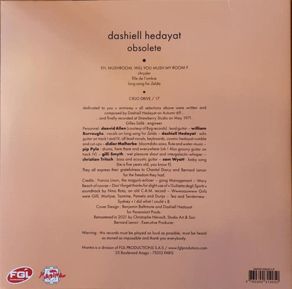 Dashiell Hedayat : Obsolete (LP, Album, RSD, Ltd, RE, RM, Sal)