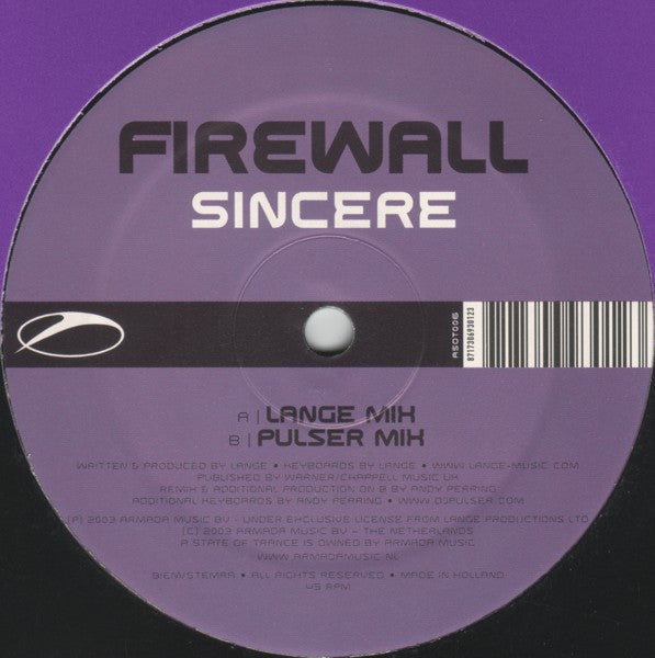 Firewall : Sincere (12")