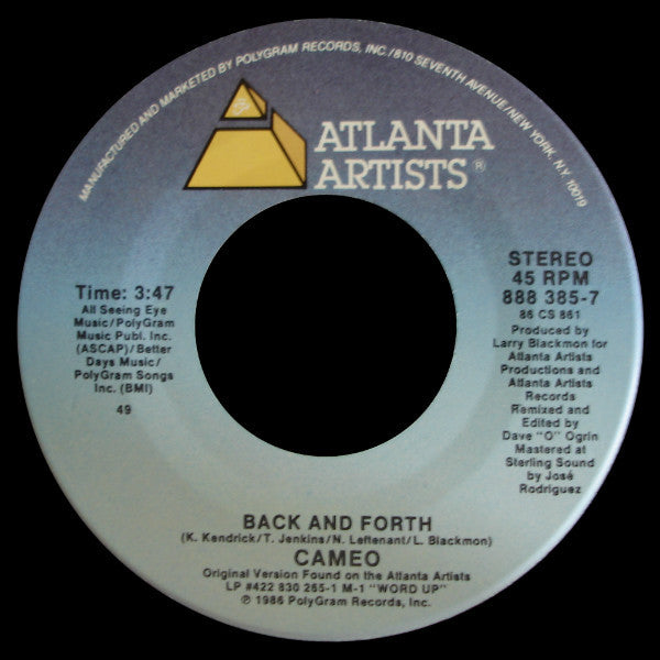 Cameo : Back And Forth (7", Single, 49 )