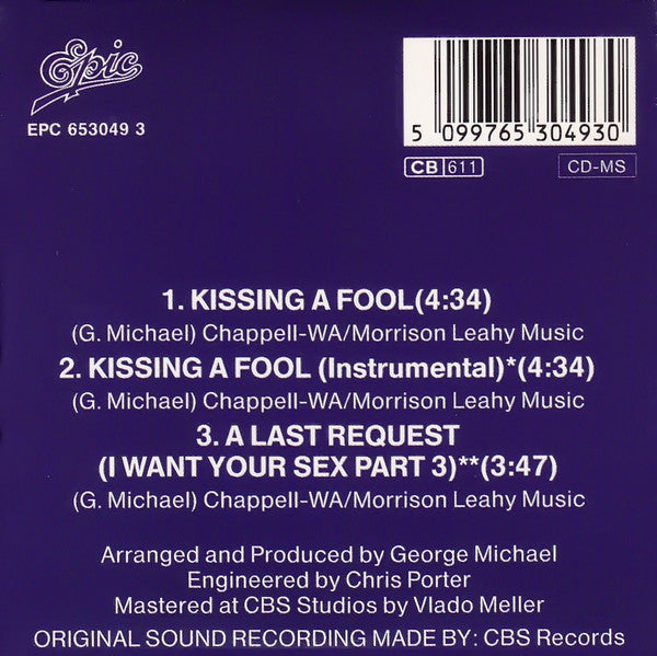 George Michael : Kissing A Fool (CD, Mini, Maxi)