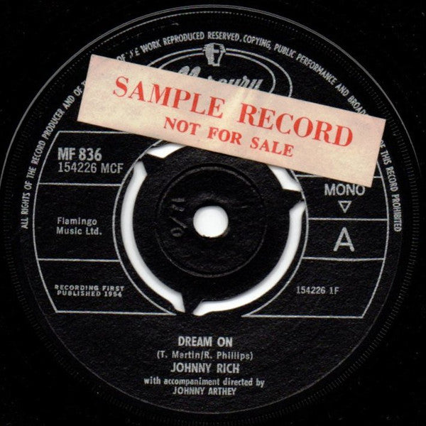 Johnny Rich (5) With Accompaniment Directed By Johnny Arthey : Dream On (7", Single, Mono)