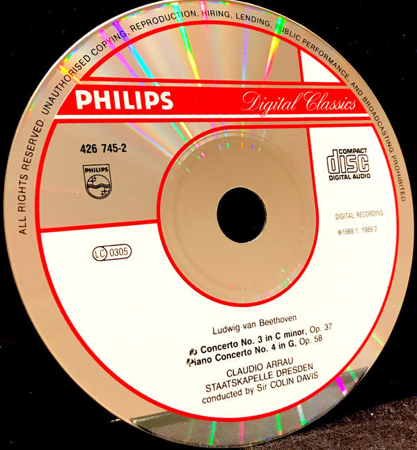 Ludwig van Beethoven - Claudio Arrau, Staatskapelle Dresden, Sir Colin Davis : Klavierkonzerte Nr. 3 & 4 (CD, Comp)