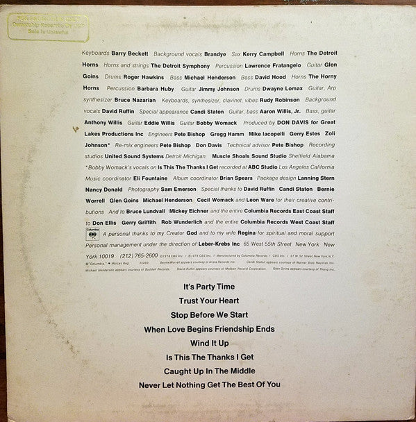 Bobby Womack : Pieces (LP, Album, Ter)