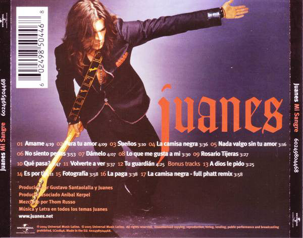 Juanes : Mi Sangre (CD, Album)