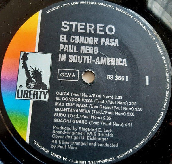 The Paul Nero Sounds : El Condor Pasa (Paul Nero In South-America) (LP, Album)