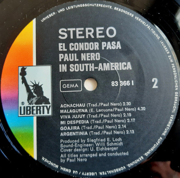 The Paul Nero Sounds : El Condor Pasa (Paul Nero In South-America) (LP, Album)