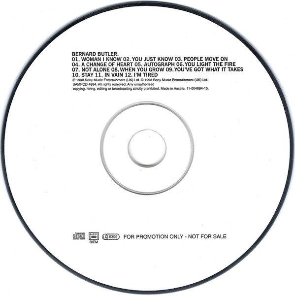 Bernard Butler : People Move On (CD, Album, Promo)