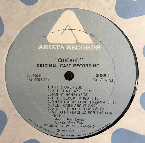 "Chicago" Original Broadway Cast, Gwen Verdon, Chita Rivera, Jerry Orbach : Chicago (A Musical Vaudeville) (LP, Album, PRC)