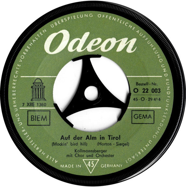 Hans Und Ellen Kollmannsberger : Ja, In Bayrischzell / Auf Der Alm In Tirol (7")