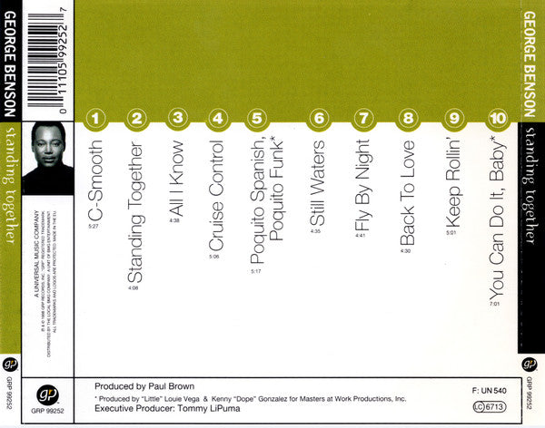 George Benson : Standing Together (CD, Album)