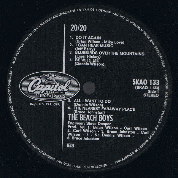 The Beach Boys : 20/20 (LP, Album)