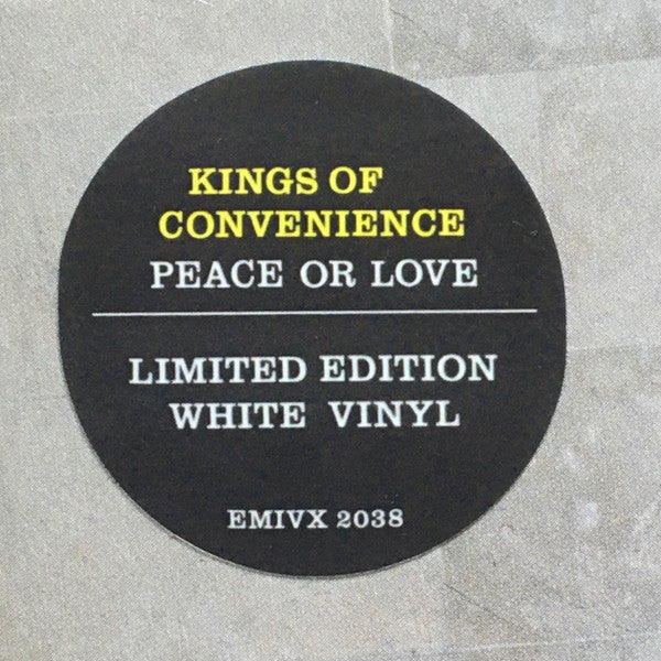 Kings Of Convenience : Peace Or Love (LP, Album, Ltd, Whi)