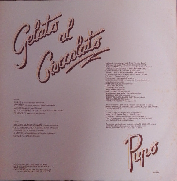 Pupo : Gelato Al Cioccolato (LP, Album)