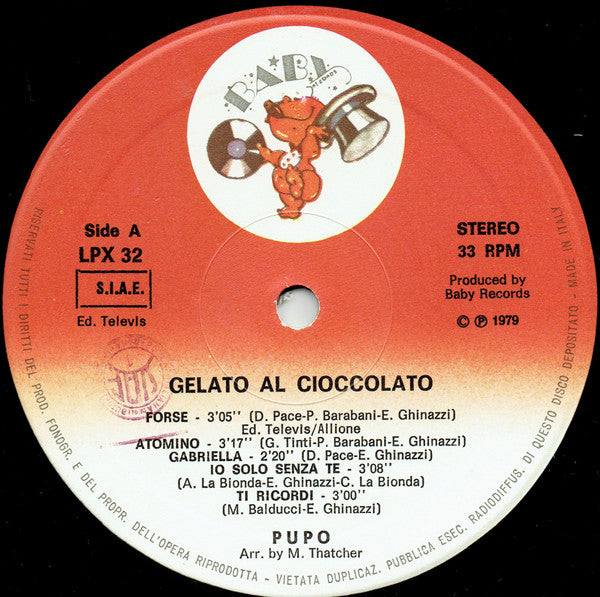 Pupo : Gelato Al Cioccolato (LP, Album)