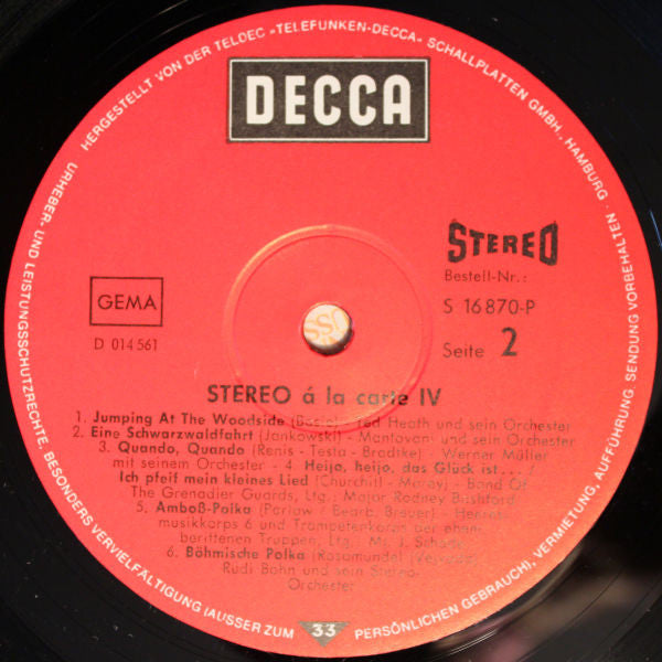 Various : Stereo À La Carte 4 (LP, Comp)