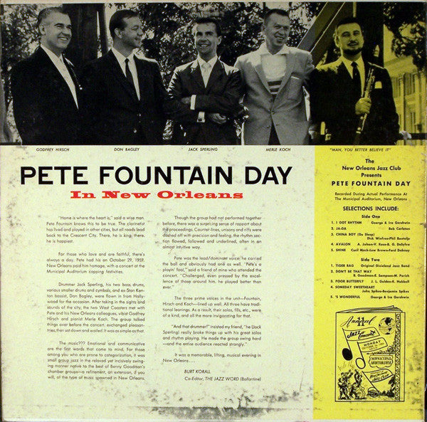 Pete Fountain : Pete Fountain Day (LP, Album, Mono, Gat)