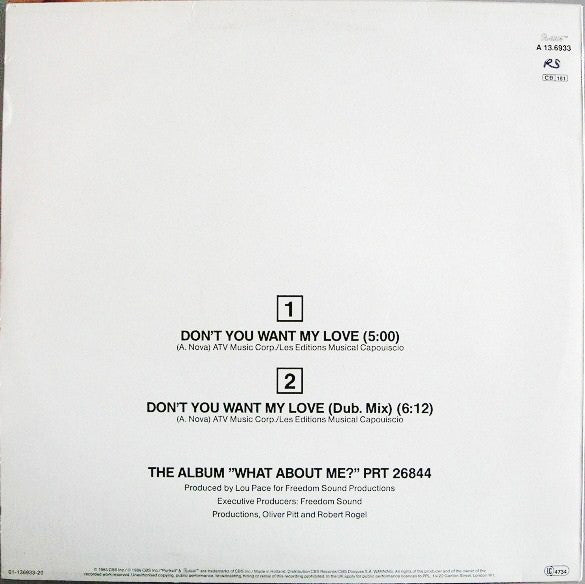 Nicole* : Don't You Want My Love (Maxi Club Version) (12", Maxi)