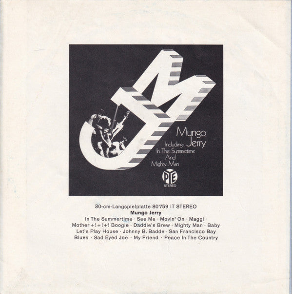 Mungo Jerry : Mungo's Blues (Dust Pneumonia Blues) (7", Single)