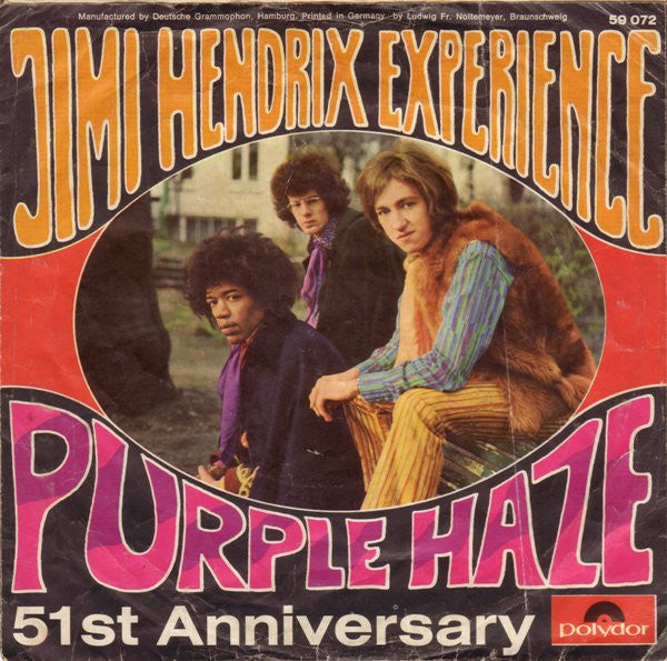 Jimi Hendrix Experience* : Purple Haze (7", Single, Mono)