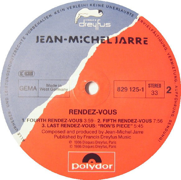 Jean Michel Jarre* : Rendez-Vous (LP, Album)