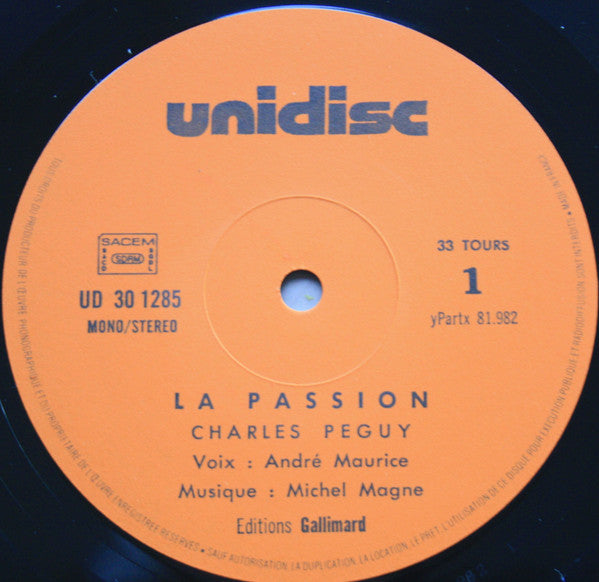 Charles Péguy / André Maurice, Michel Magne : La Passion (LP, Album, RE)