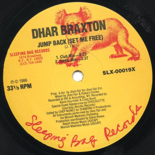 Dhar Braxton : Jump Back (Set Me Free) (12")