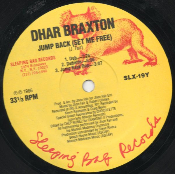 Dhar Braxton : Jump Back (Set Me Free) (12")