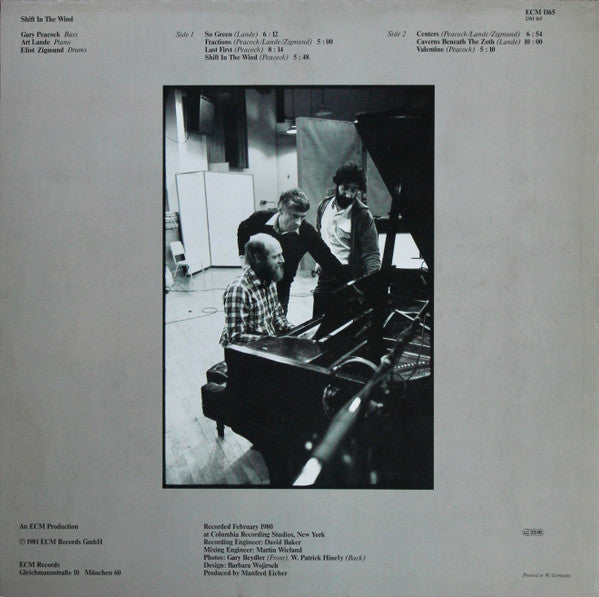 Gary Peacock, Art Lande, Eliot Zigmund : Shift In The Wind (LP, Album)
