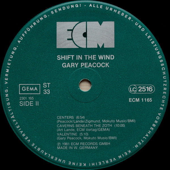 Gary Peacock, Art Lande, Eliot Zigmund : Shift In The Wind (LP, Album)