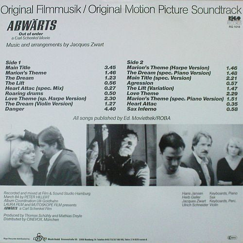 Jacques Zwart : Abwärts (Out Of Order) Original Motion Picture Soundtrack (LP, Album)