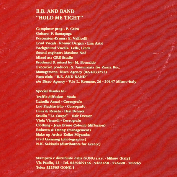 B.B. And Band* : Hold Me Tight (12")